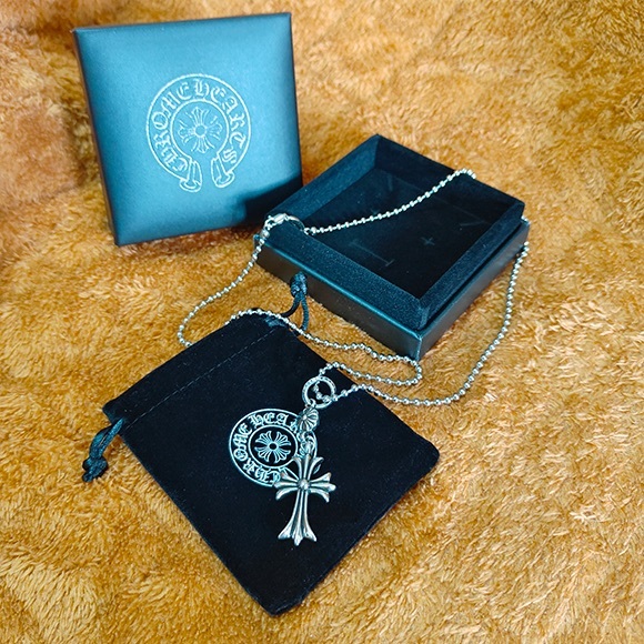 Chrome Hearts Silver Cross Necklace